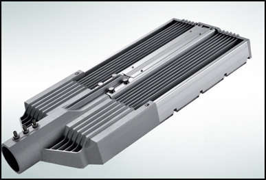 120W变形金钢led路灯灯头背面散热图